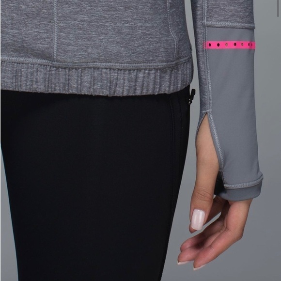 Lululemon Pace Pusher 1/2 Zip Heathered Slate Pullover Size 6 - Picture 9 of 10